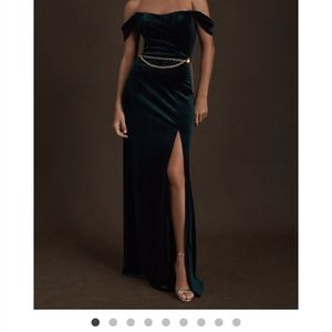 Jenny Yoo Issa Emerald Velvet Dress